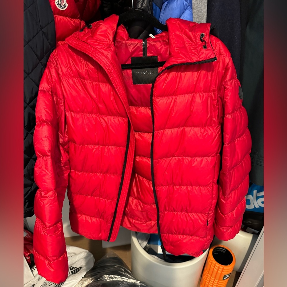New Without Tags Moncler Provins Red Longue Saison Lightweight Down Jacket Sz 1